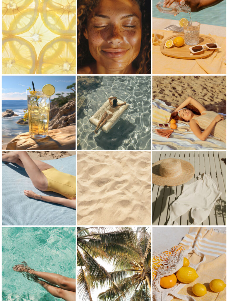 images of summery and warm photos that match the summer color palette